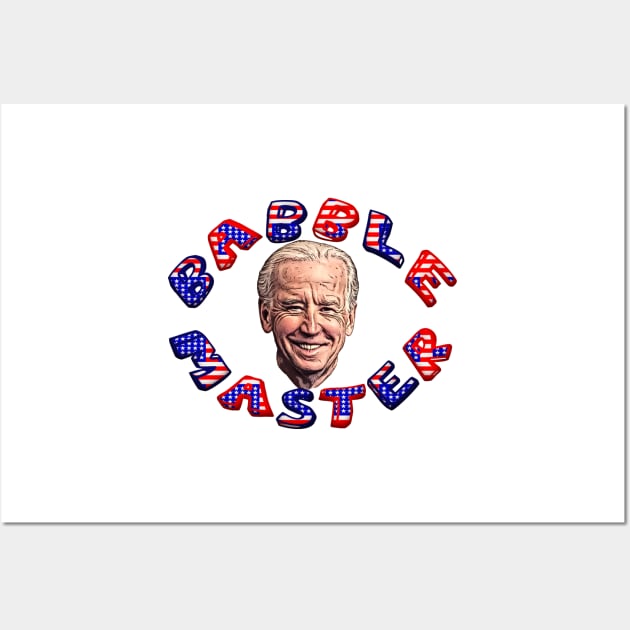 Biden BABBLE MASTER Cartoon Caricature Wall Art by Roly Poly Roundabout